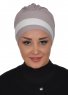 Elsa - Taupe & Creme Bomull Turban