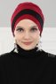 Elsa - Bordeaux & Svart Bomull Turban
