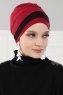 Elsa - Bordeaux & Svart Bomull Turban