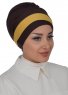 Elsa - Brun & Sennepsgul Bomull Turban