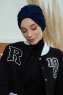 Laura - Marineblå Bomull Turban