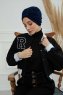 Laura - Marineblå Bomull Turban
