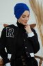 Laura - Blå Bomull Turban