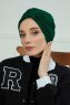 Laura - Mørk Grønn Bomull Turban