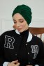 Laura - Mørk Grønn Bomull Turban