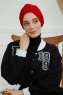 Laura - Rød Bomull Turban