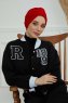 Laura - Rød Bomull Turban