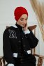 Laura - Rød Bomull Turban