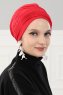 Linda - Rød Bomull Turban - Ayse Turban