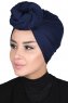 Sigrid - Marineblå Bumull Hijab - Ayse Turban