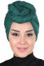 Sigrid - Mørk Grønn Bumull Hijab - Ayse Turban