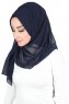 Joline - Marineblå Premium Chiffon Hijab
