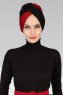 Fiona - Svart & Bordeaux Bomull Turban