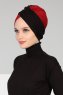 Fiona - Svart & Bordeaux Bomull Turban