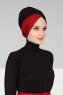 Fiona - Svart & Bordeaux Bomull Turban