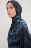 Ezmeray - Marineblå Mønstret Hijab