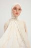 Fadime - Pearl White Mønstret Hijab