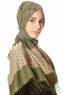 Alev - Khaki Mønstret Hijab