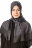 Alev - Svart Mønstret Hijab