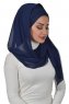 Alva - Marineblå Praktisk Hijab & Undersjal
