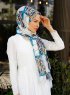 Amapola - Petrol Mønstret Hijab - Sal Evi