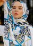 Amapola - Petrol Mønstret Hijab - Sal Evi