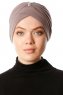 Arwa - Taupe Crepe Chiffon Turban - Sehr-i Sal