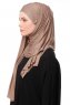 Asya - Mørk Taupe Praktisk Viskos Hijab