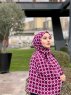 Atika - Bordeaux Mønstret Bomull Hijab - Mirach