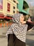 Atika - Hvit Mønstret Bomull Hijab - Mirach