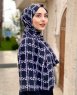Ayah - Svart Mønstret Bomull Hijab - Mirach
