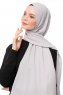 Aylin - Lysegrå Medine Silk Hijab - Gülsoy