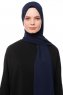 Aylin - Marineblå Medine Silk Hijab - Gülsoy