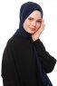 Aylin - Marineblå Medine Silk Hijab - Gülsoy