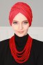 Fiona - Rød Bomull Turban - Ayse Turban