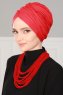 Fiona - Rød Bomull Turban - Ayse Turban