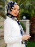 Bariah - Marineblå Mønstret Hijab - Sal Evi