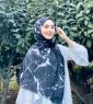 Benazir - Svart Mønstret Bomull Hijab