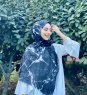 Benazir - Svart Mønstret Bomull Hijab