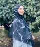 Benazir - Svart Mønstret Bomull Hijab