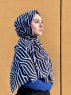 Berrin - Svart Mønstret Bomull Hijab - Mirach