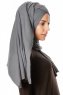 Betul - Mørk Grå 1X Jersey Hijab - Ecardin