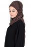 Carin - Brun Praktisk Chiffon Hijab