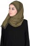 Carin - Khaki Praktisk Chiffon Hijab