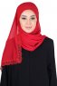 Carin - Rød Praktisk Chiffon Hijab