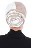 Clara - Creme & Taupe Bomull Turban
