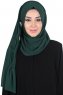 Disa - Mørk Grønn Praktisk Chiffon Hijab