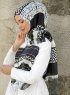 Dounia - Svart Mønstret Hijab - Sal Evi
