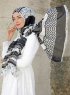 Dounia - Svart Mønstret Hijab - Sal Evi