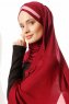 Duru - Bordeaux & Mørk Rosa Jersey Hijab